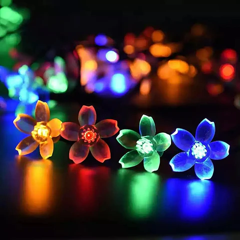 Luz solar guirnalda flores