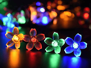 Luz solar guirnalda flores