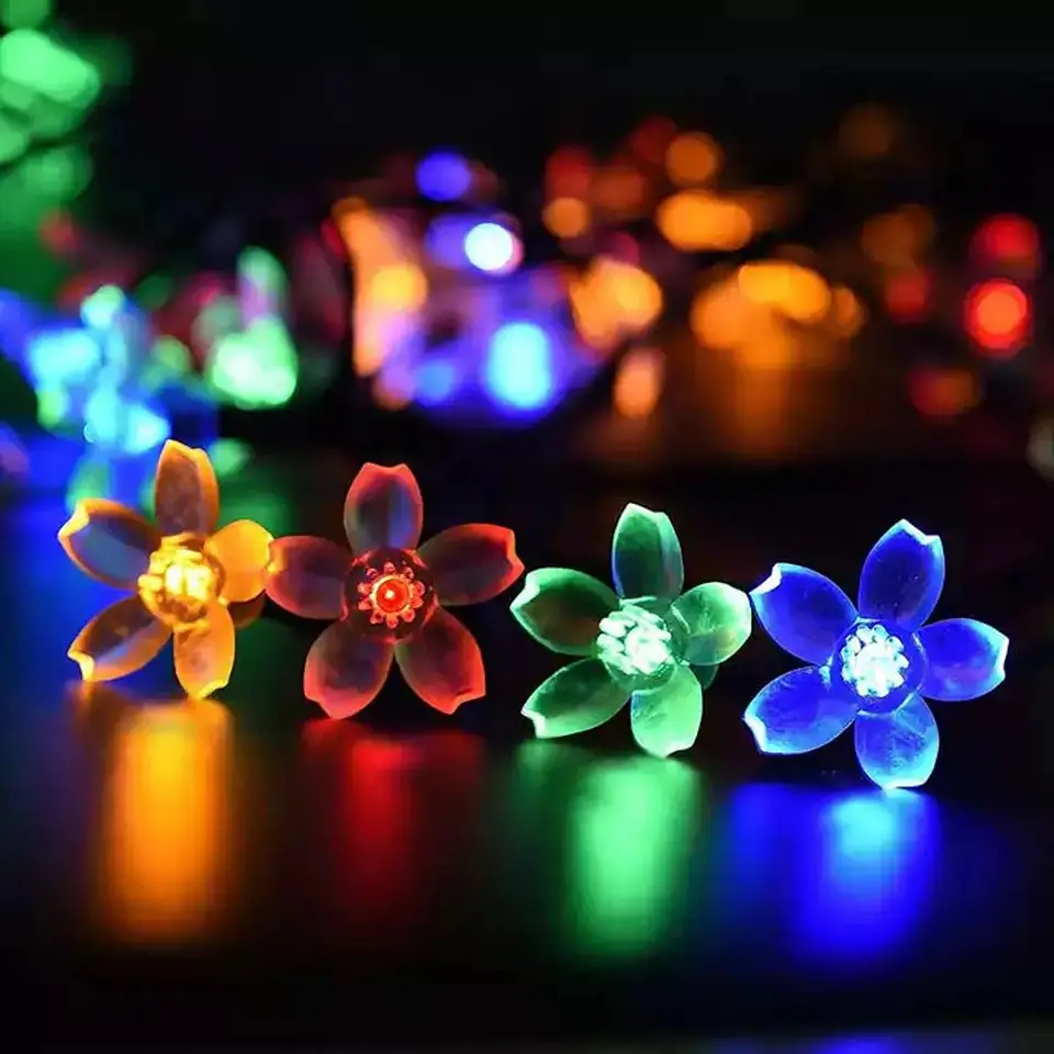 Luz solar guirnalda flores 1