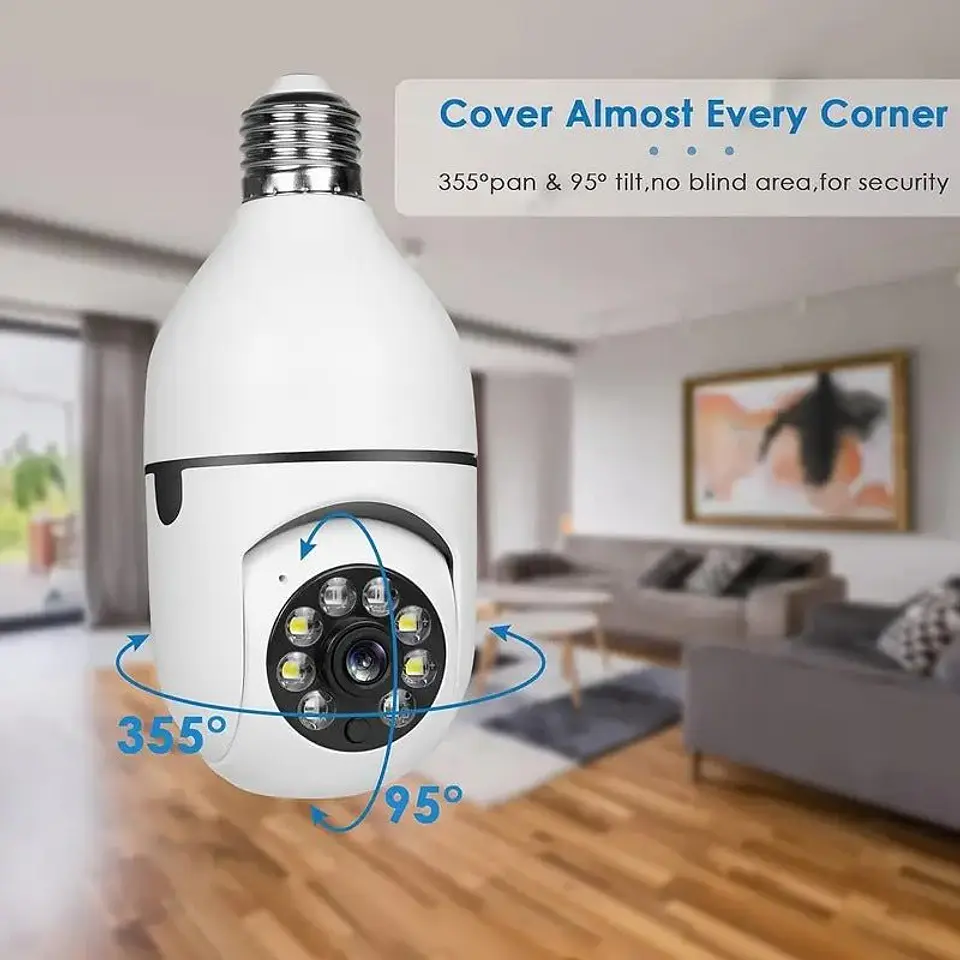 Camara Ampolleta Seguridad 360° Visor Nocturno 1080p  2