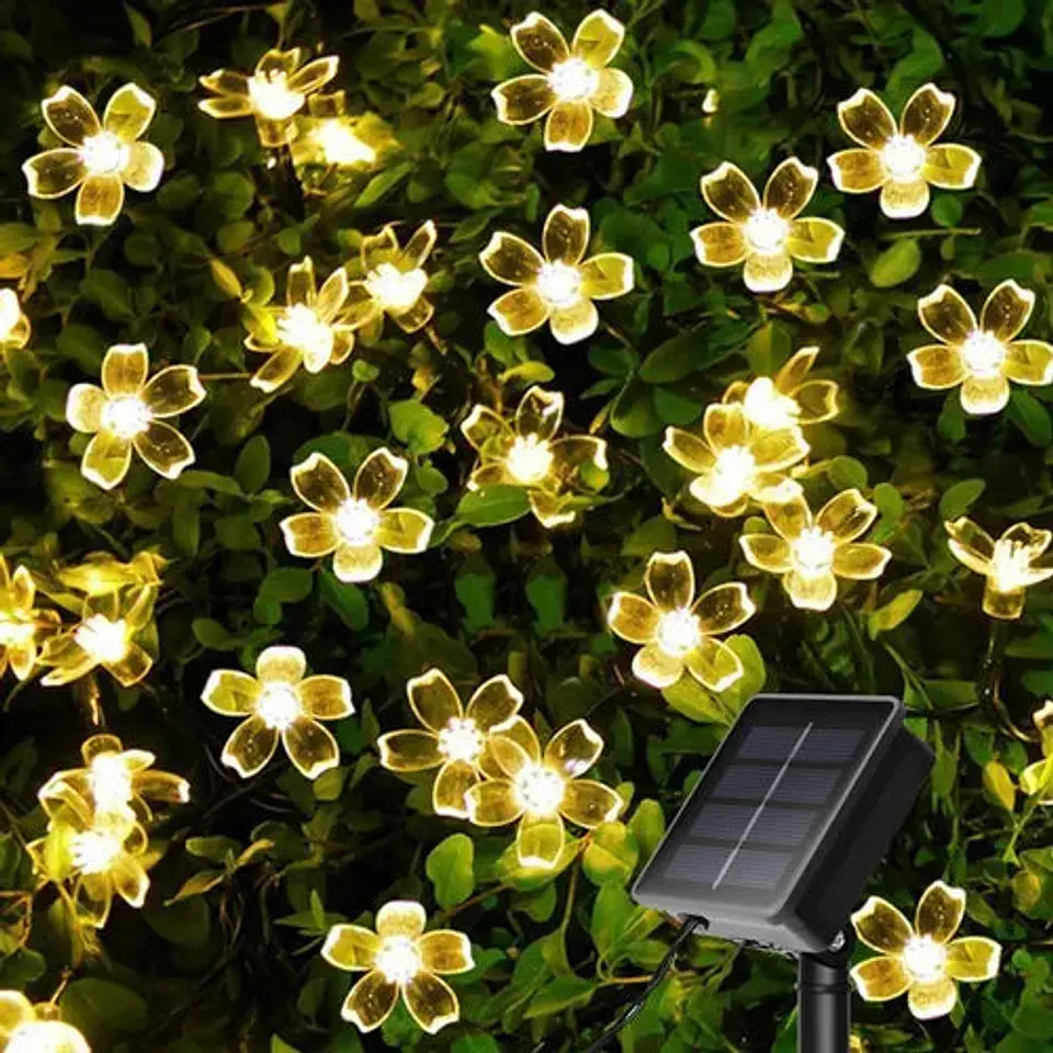 Luz solar guirnalda flores 2