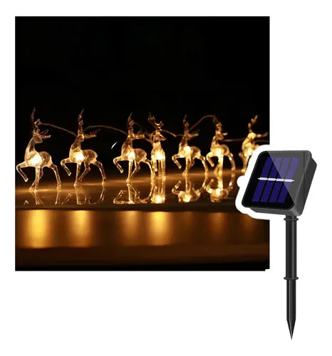 Luz solar guirnalda reno 1