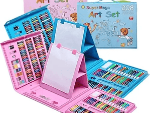 MALETA 208 PCS ROSADA Y CELESTE