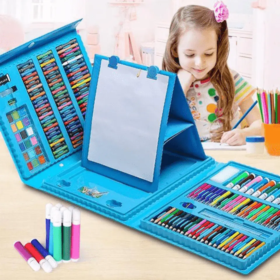 MALETA 208 PCS ROSADA Y CELESTE 2