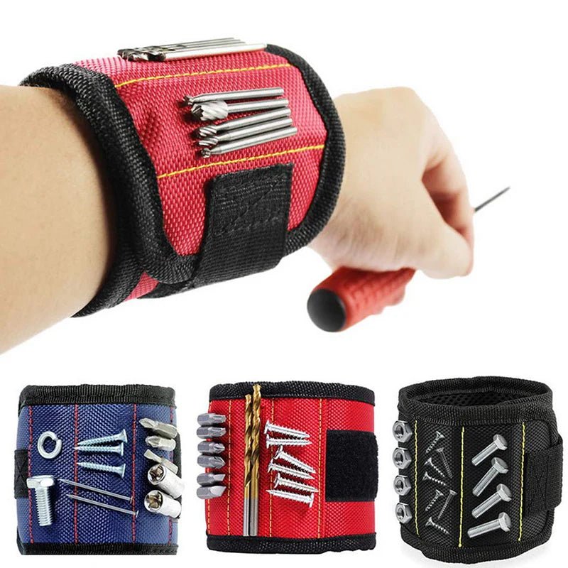 Pulsera Muñequera Magnética Sujeta Herramientas Tornillos 3