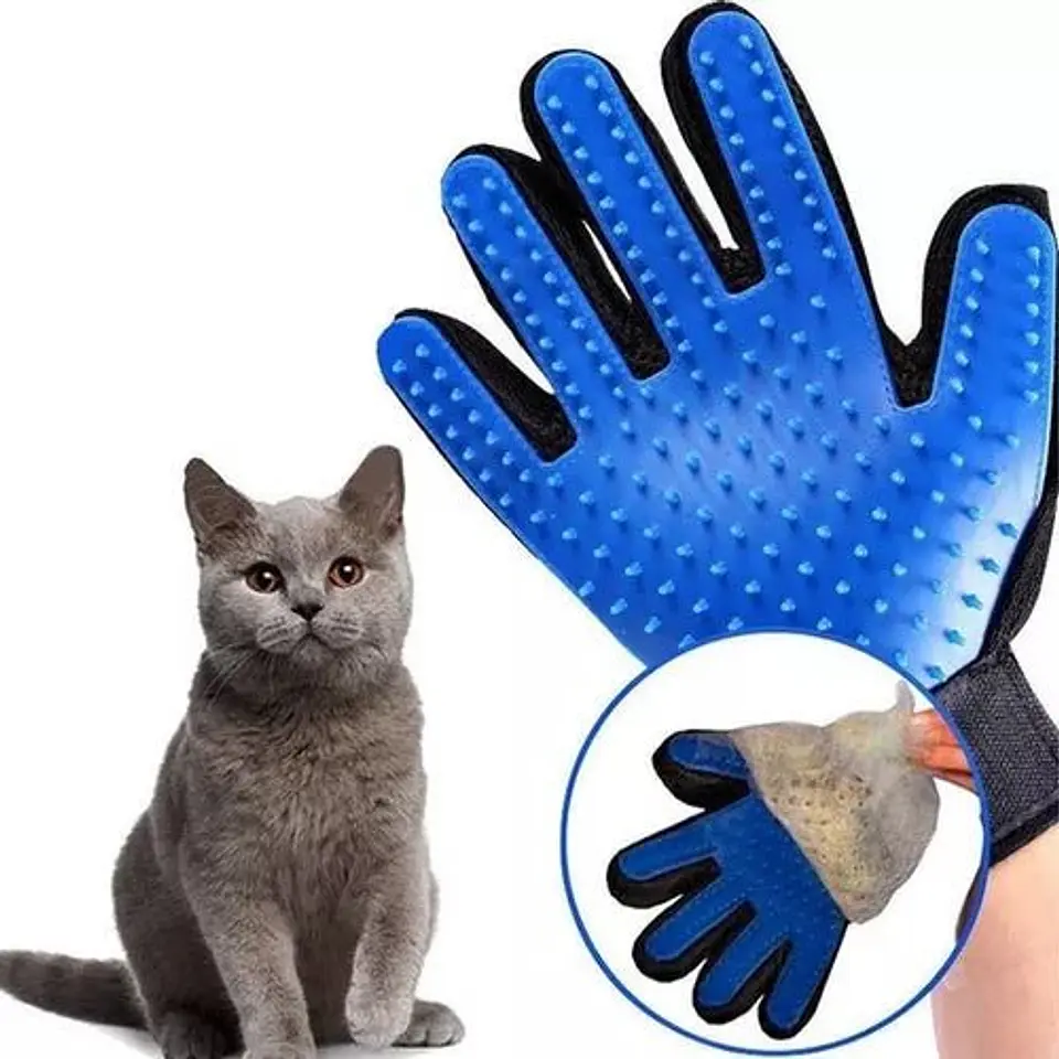 Guante Quita Pelo Masajeador Silicona Para Mascotas 1