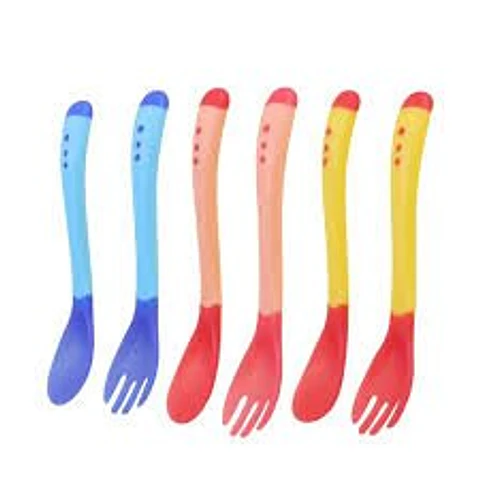 Set 2PCS cuchara de alimentación del bebé sensible al calor