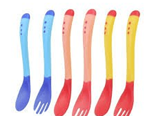 Set 2PCS cuchara de alimentación del bebé sensible al calor