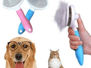 Cepillo Con Boton Quita Pelos Y Antiestrés Para Mascotas