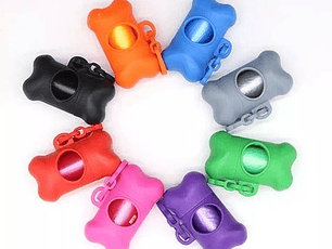 Dispensador Porta Bolsas Para heces Mascotas + 1 rollo