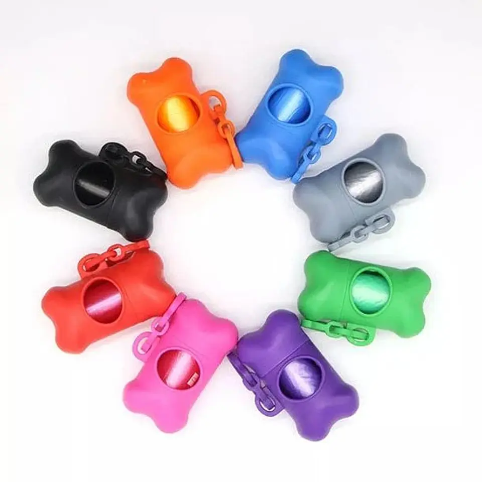 Dispensador Porta Bolsas Para heces Mascotas + 1 rollo 1