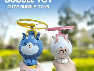 Juguete helicoptero lanzador de burbujas