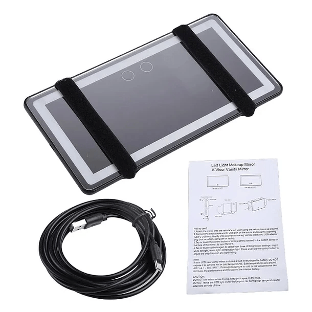 Espejo con Luz Led para Visera de Auto 2