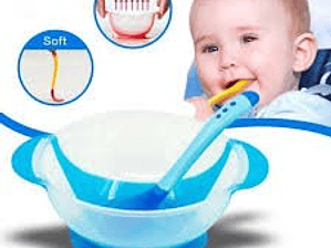 Plato con ventosa para bebe con cuchara