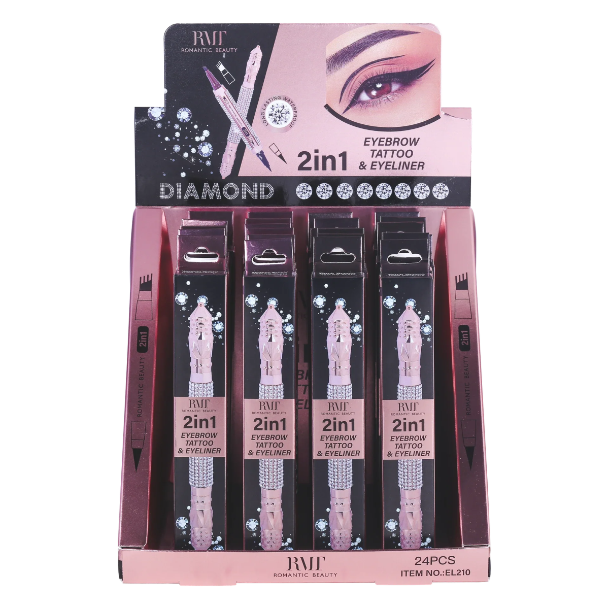 Pack 24 unidades DELINEADOR DE OJOS Y MICROBLANDING DE CEJA TATTOO 2 IN 1 1