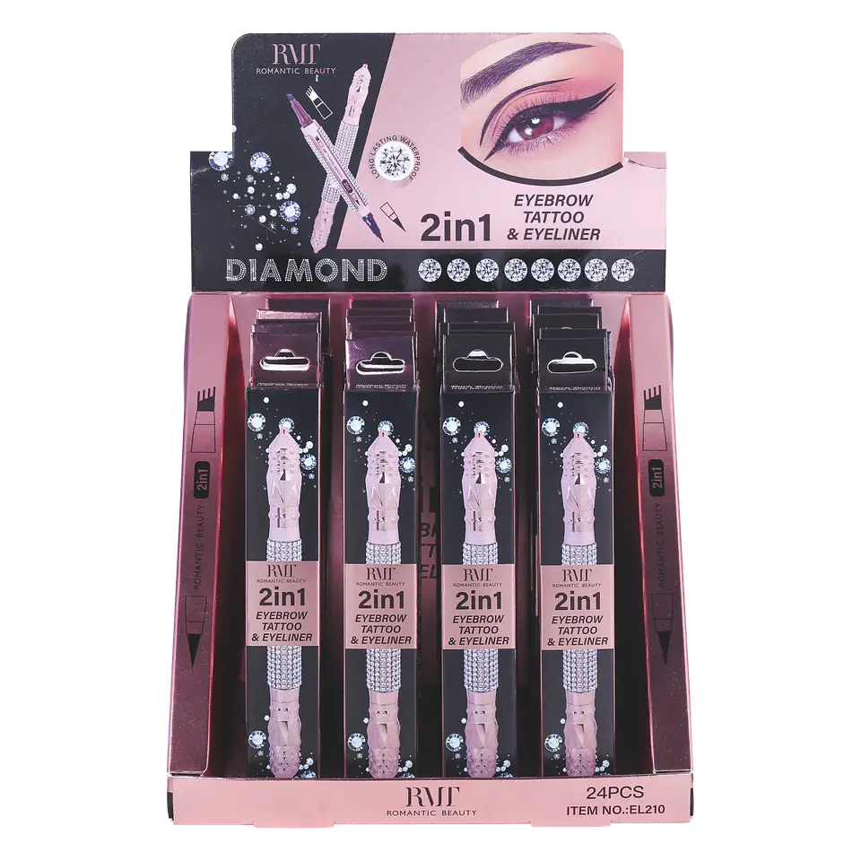 Pack 24 unidades DELINEADOR DE OJOS Y MICROBLANDING DE CEJA TATTOO 2 IN 1 1