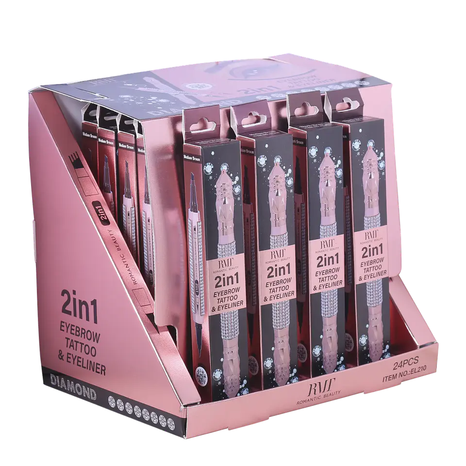 Pack 24 unidades DELINEADOR DE OJOS Y MICROBLANDING DE CEJA TATTOO 2 IN 1 2