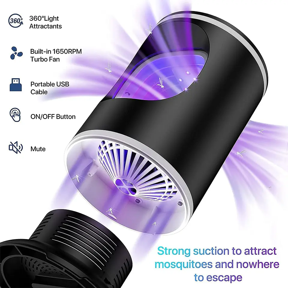 Lampara Antimosquitos Exterior, Mata Mosquitos Electrico con UV 2