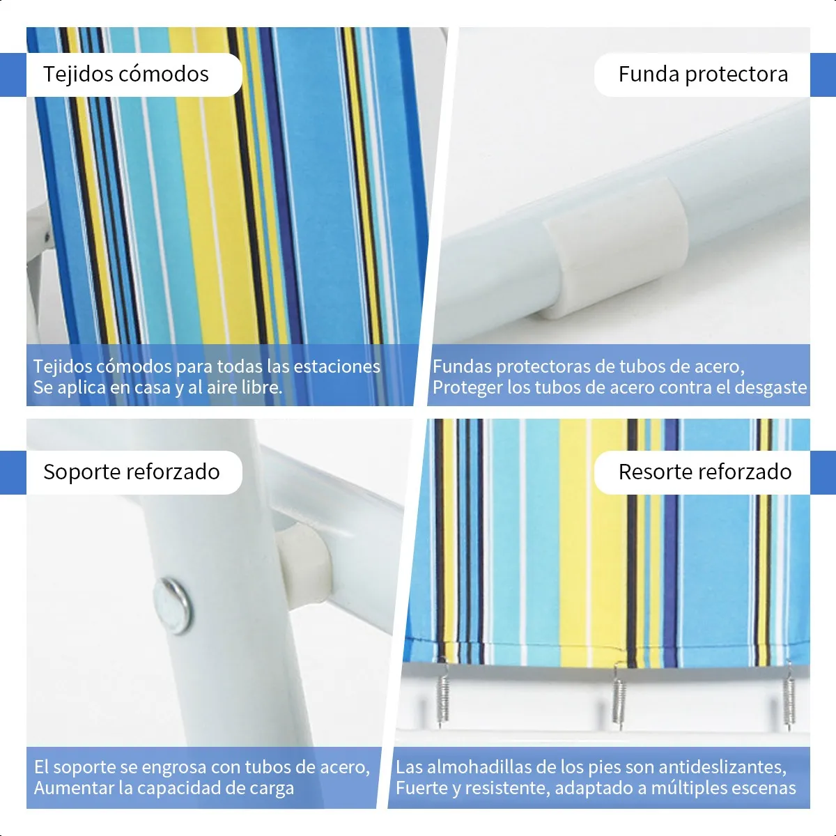 Silla Playa Camping Piscina Verano Plegable Colores Portatil 4