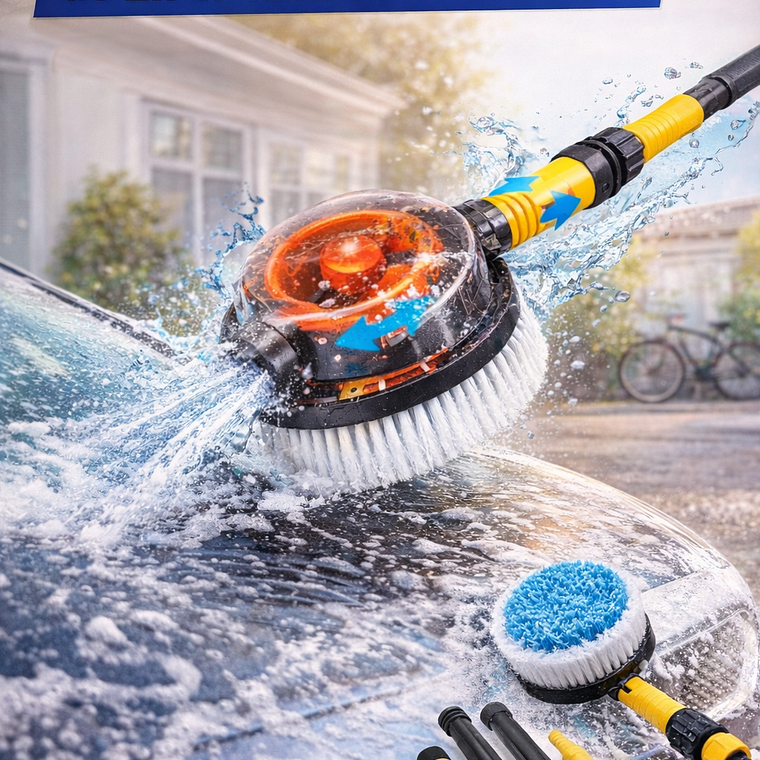 Kit Cepillo Limpieza Automático Giratorio Lavado Auto Espuma 1