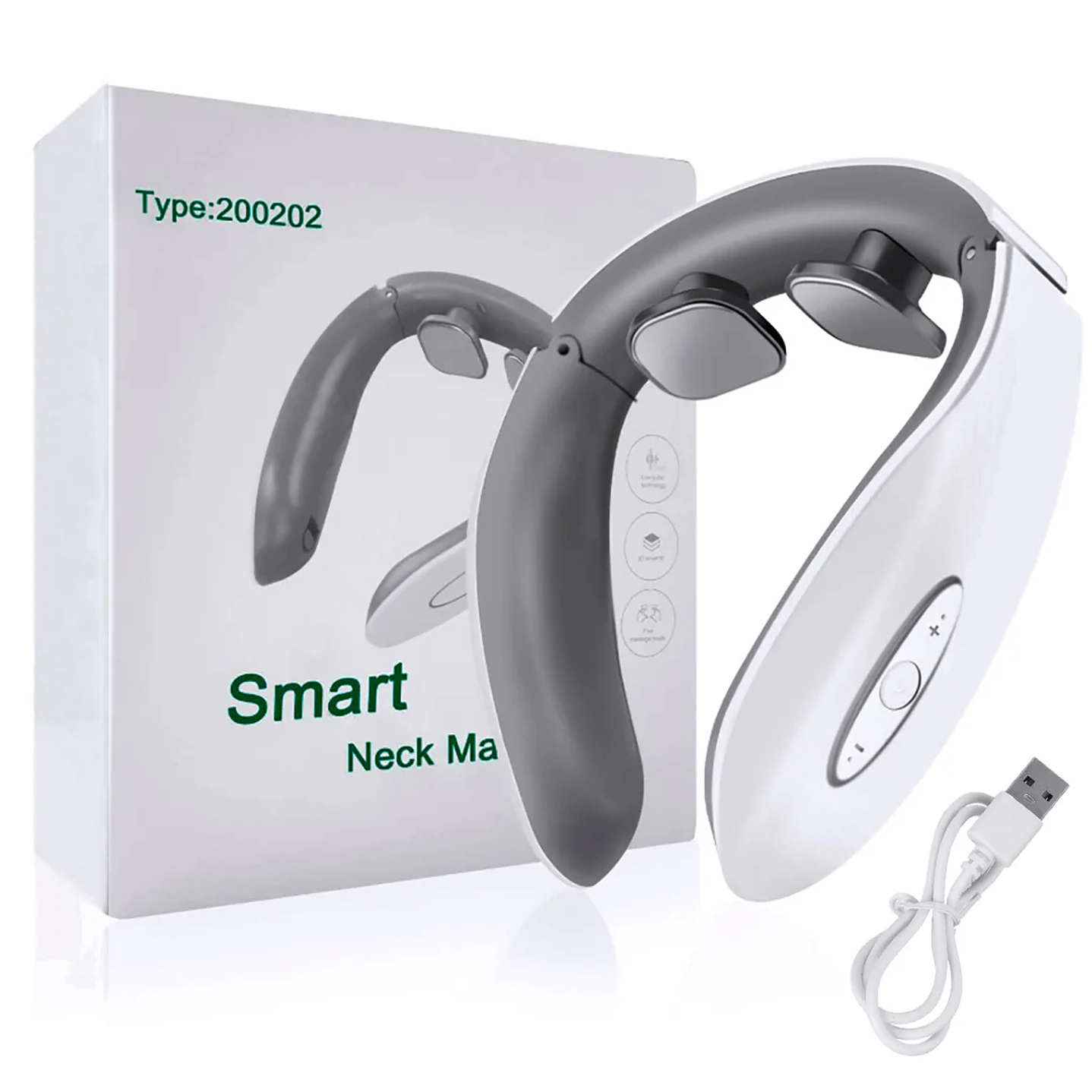 Masajeador Inteligente Cervical Recargable con Discos Magnéticos 3