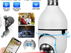 Camara Ampolleta Seguridad 360° Visor Nocturno 1080p 