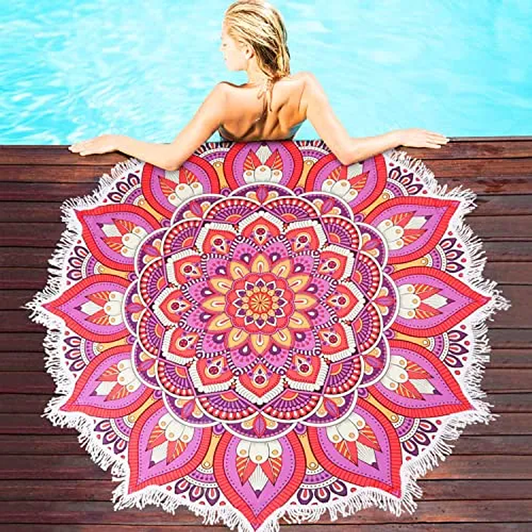 Toallas De Playa Mandala, Toalla Redonda Bohemia 1
