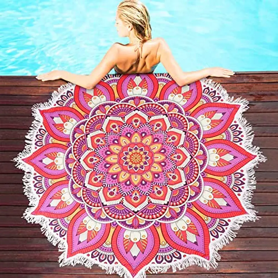 Toallas De Playa Mandala, Toalla Redonda Bohemia 1