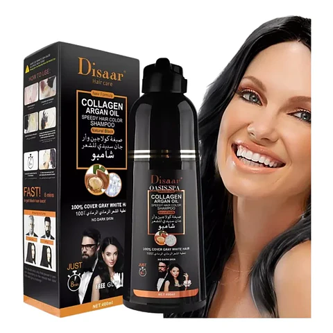 Shampoo Cubre Canas Tinturador Castaño Natural Argan 420ml