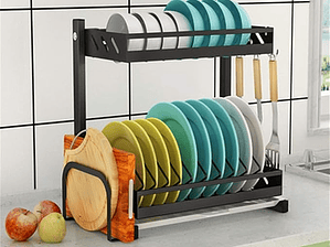 Escurridor de platos, estante para cubiertos, suministros de cocina, pintura de acero