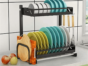 Escurridor de platos, estante para cubiertos, suministros de cocina, pintura de acero