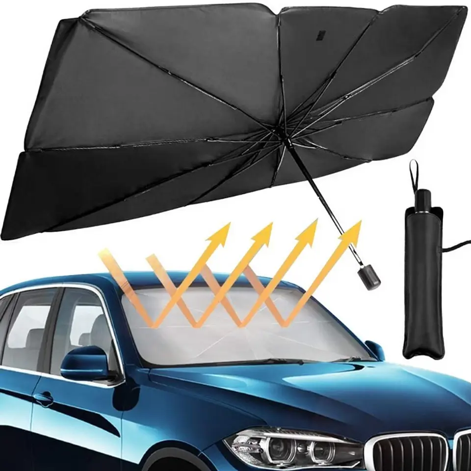 Protector solar plegable y portátil para parabrisas de auto 2