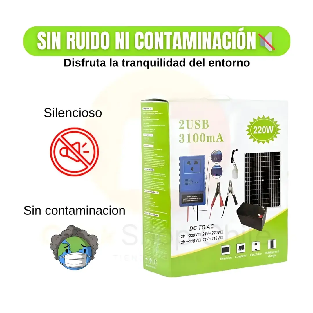 Generador Solar Portátil 220W Inverter Energía Limpia 220V 3