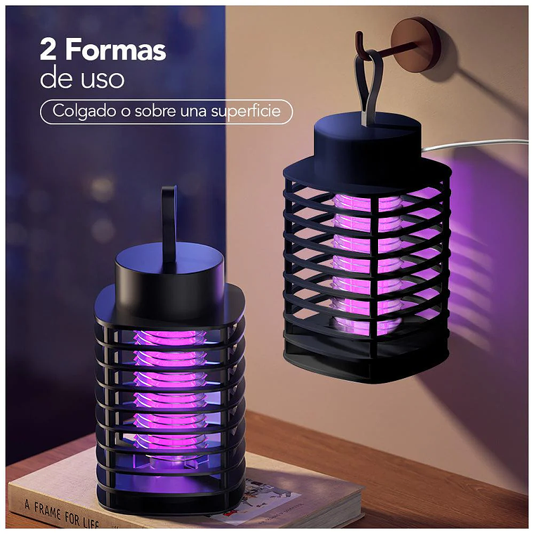Lámpara Mata Mosquitos Insectocutor Eléctrico con Luz UV 2