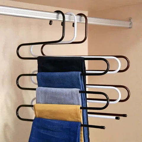 Gancho Ropa Metálico Pantalones Colgador 5 En 1 