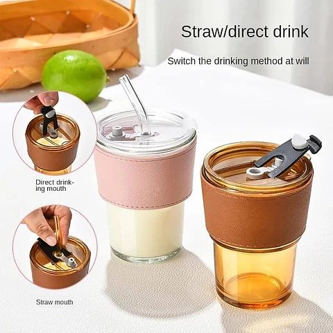 Vaso Taza Mug De Vidrio Con Tapa sin caña