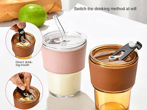 Vaso Taza Mug De Vidrio Con Tapa sin caña