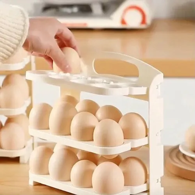 Huevera Plegable Organizador De Huevos Soporte Para Cocina Color Nude 2