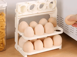 Huevera Plegable Organizador De Huevos Soporte Para Cocina Color Nude