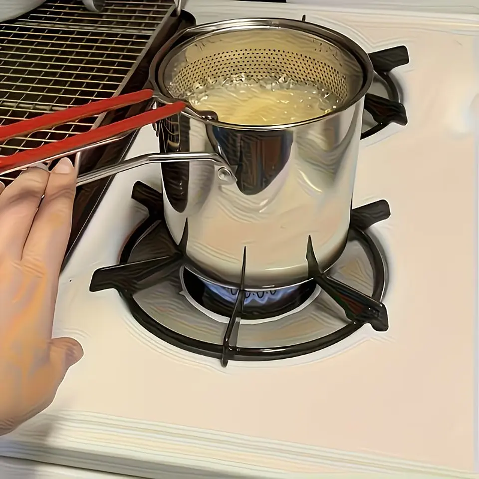 Freidora de Acero Inoxidable con Rejilla de Malla - Diseño Compacto, Duradero y Fácil de Limpiar, Perfecta para Hacer Papas Fritas 3