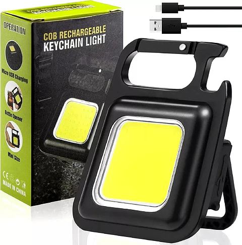 Mini Linterna Recargable Multiuso Llavero Borde Metalico