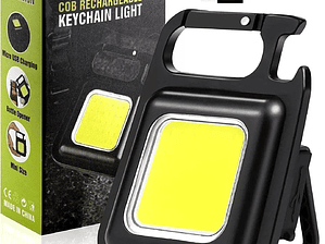 Mini Linterna Recargable Multiuso Llavero Borde Metalico