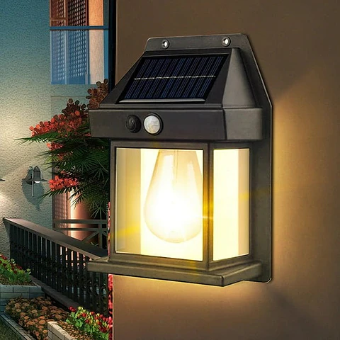 Lampara Ampolleta Solar Exterior Foco Luz Sensor De Movimiento