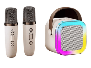 Parlante Con 2 Microfonos Bluetooth Portátil Inalambrico
