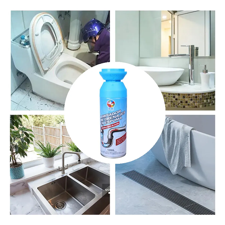 Limpia Y Destapa Drenaje De Alcantarillado Potente Espuma 3