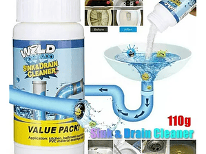 Polvo Para Destapar Tuberías Y Potente Limpiador De Fregader