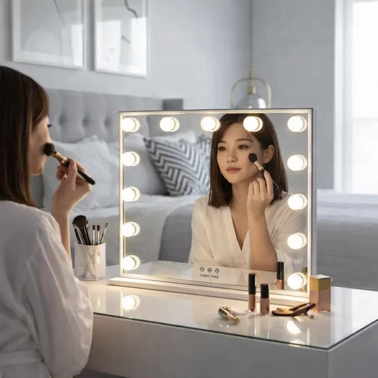 Espejo Tocador Hollywood Maquillaje Con 13 Luces Led Táctil 1