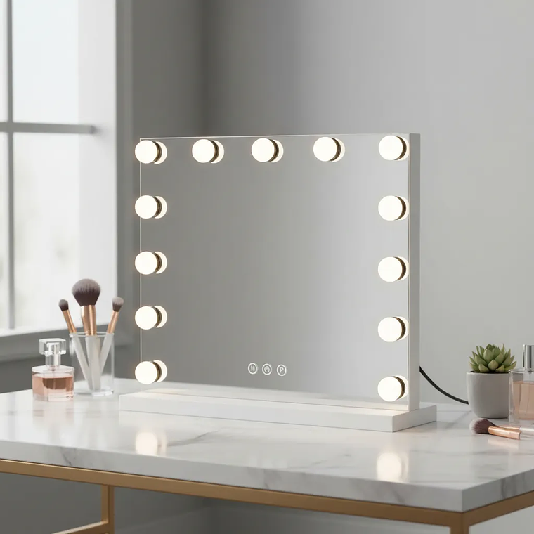Espejo Tocador Hollywood Maquillaje Con 13 Luces Led Táctil 4