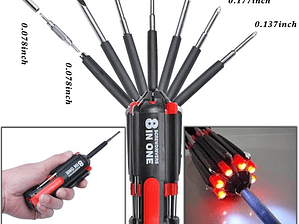 Destornillador 8 en 1 con Luz
