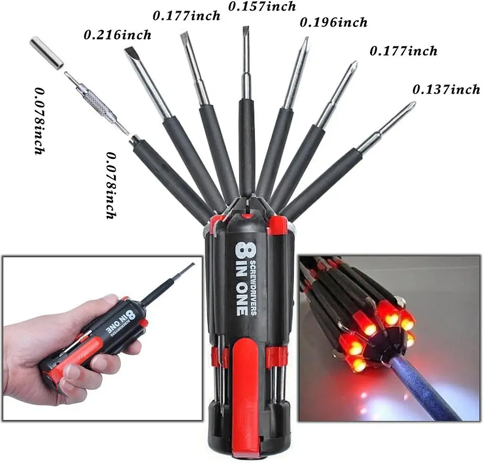 Destornillador 8 en 1 con Luz 1